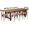 Flash Furniture Rectangle Antique Farm Table, Wood Top, Wood Grain XA-FARM-12-GG - alternate 2